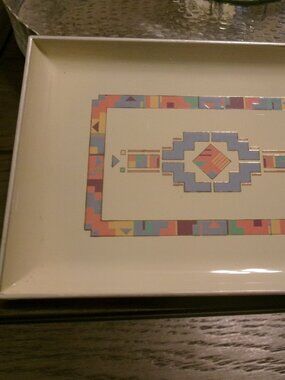 Otagiri Japan Lacquerware Mesa Pattern Cream 6 x 8.25” by Mary Ann Baker *Rare